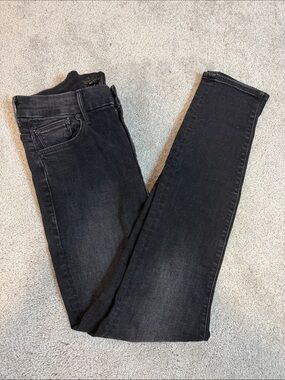 MOTHER High Waisted Looker Black Skinny Jeans